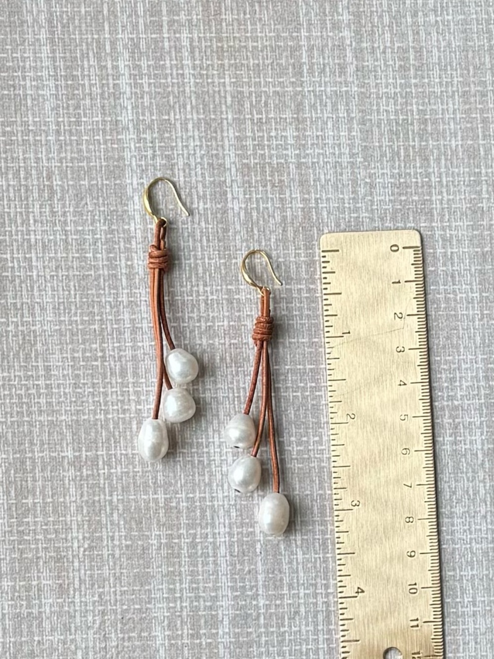 NWOT Polo Ralph Lauren Leather and Pearl Earrings - Picture 7 of 7